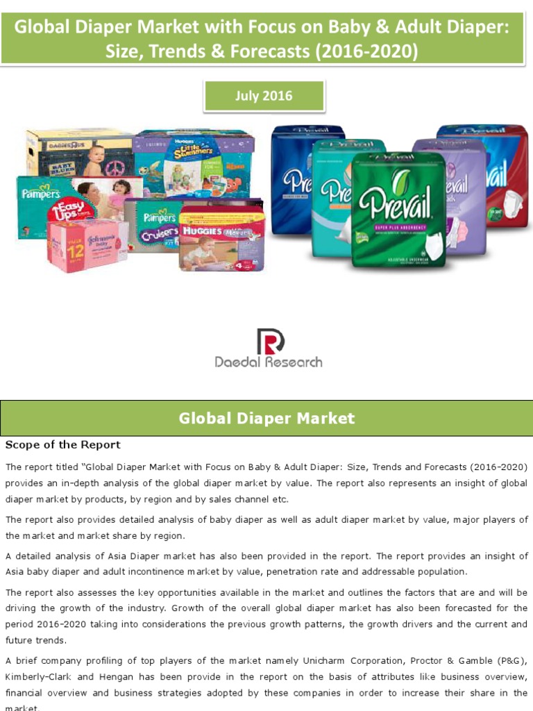 Global Diaper Market With Focus On Baby & Adult Diaper Size, Trends