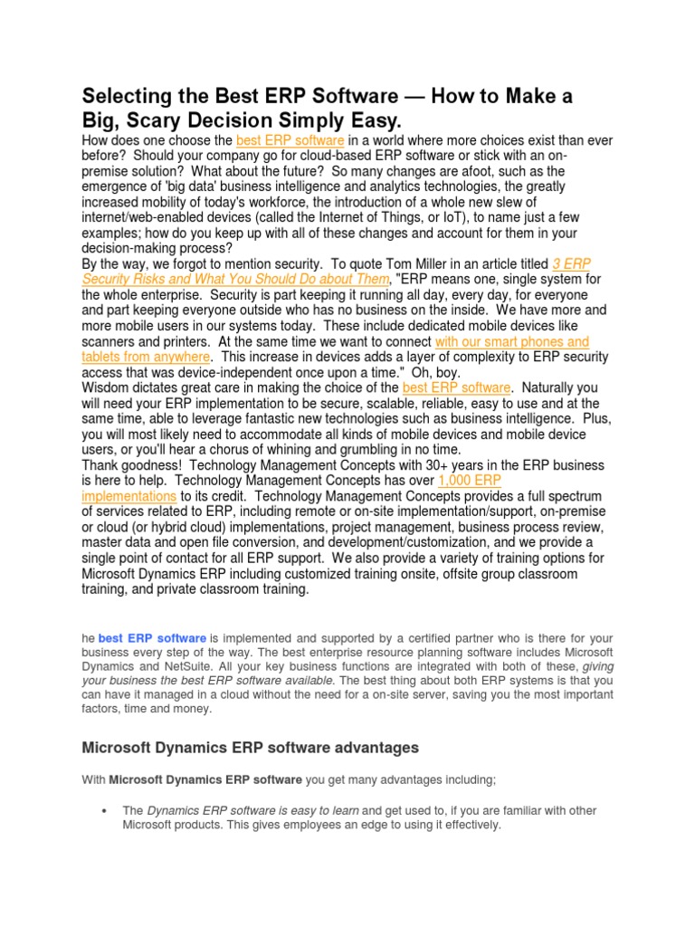 How To Select Best Erp Software | PDF | Enterprise Resource Planning ...