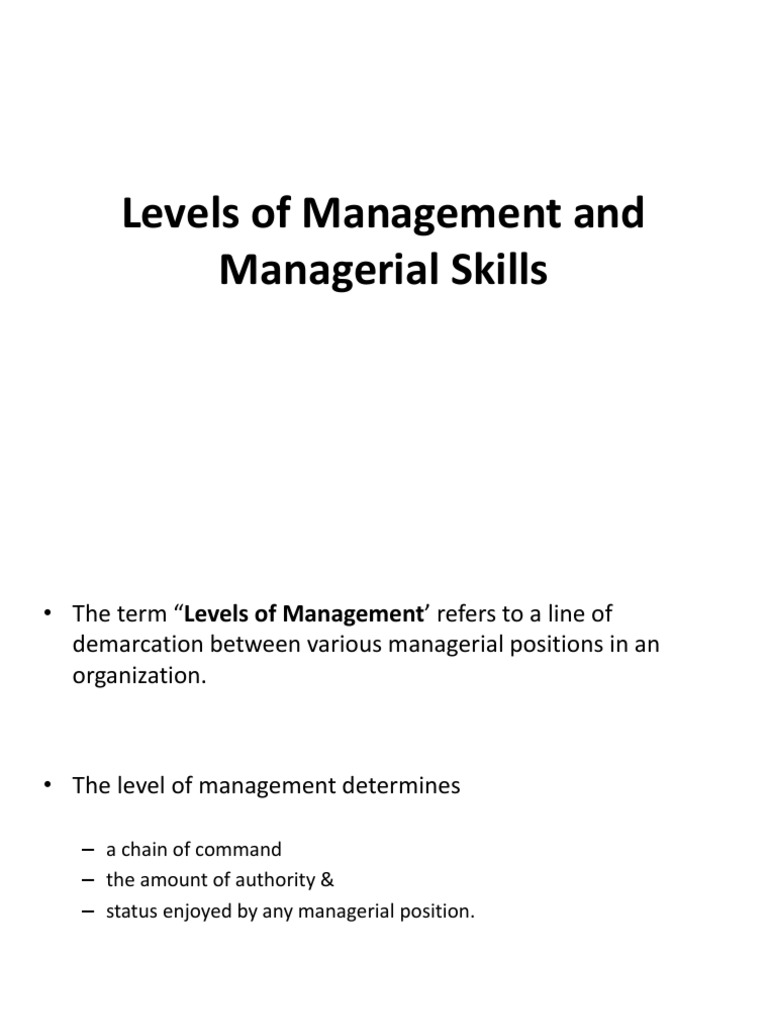 Levels of Management Explained | PDF | Skill | Employment