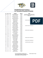 2019-20 Predators - FSTN Schedule