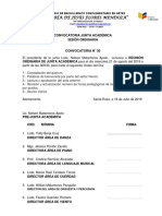 Convocatoria Junta Académica N°30