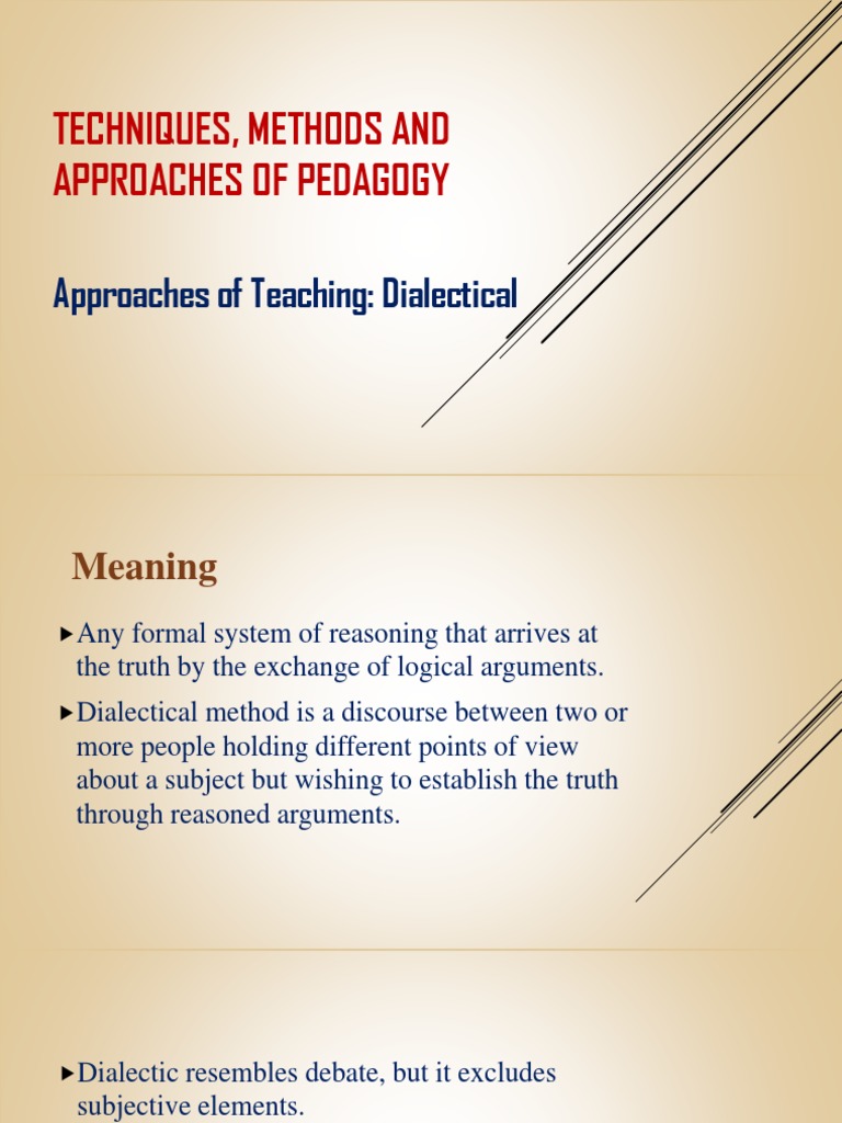 Techniques, Methods and Approaches of Pedagogy | PDF | Career & Growth ...