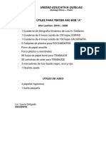 Lista de Útiles Para Tercer Año Egb