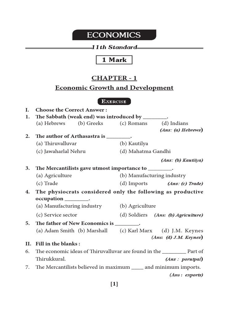 Economics: Chapter - 1 Economic Growth and Development | PDF ...