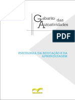 Psicologia da Educação e Aprendizagem: Gabarito das Autoatividades