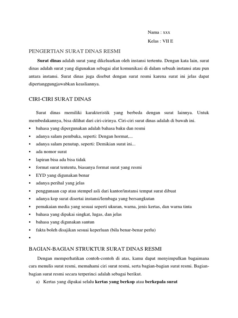 Surat Dinas Pdf
