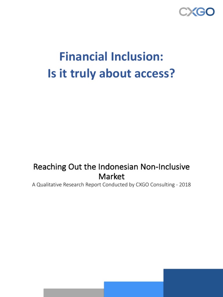 CXGO Report Financial Inclusion June 2018 | PDF | Financial Inclusion ...