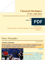 Classical Mechanics: P 521, Fall 2014
