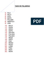 Dictado de Palabras y Temario Prueba Primero Basico A