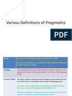 Definitions of Pragmatics