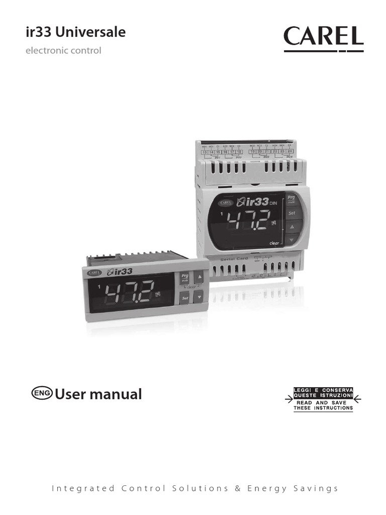 Carel Ir33 Series Electronic Controller Owners Manual PDF Usb
