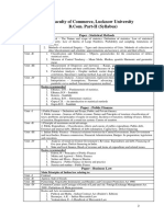 Faculty of Commerce, Lucknow University: Paper: Statistical Methods