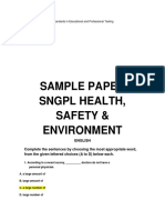 Sample Paper SNGPL Health, Safety & Environment