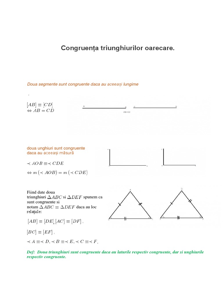 Geometrie Unghiuri Triunghiuri | PDF