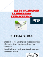 Garantia de Calidad en La Industria Farmaceutica