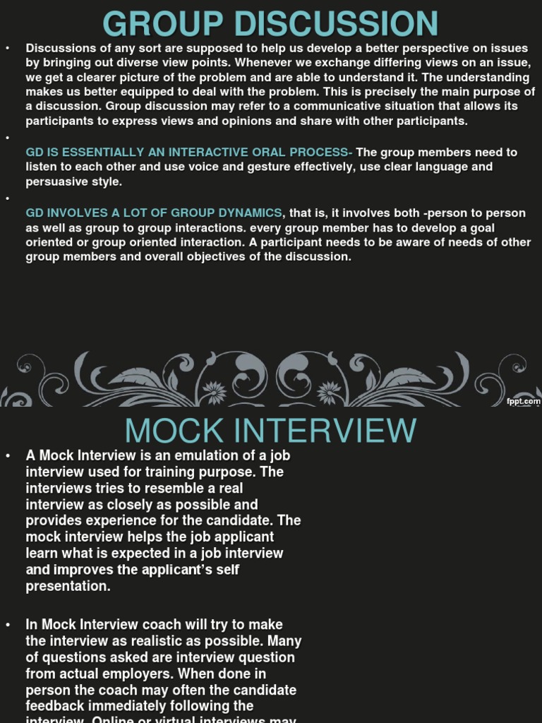 Group Discussions and Mock Interviews Guide | PDF | Career & Growth