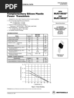 Semiconductor Technical Data: 8.0 Amperes Power Transistors Complementary Silicon 250 VOLTS 50 Watts