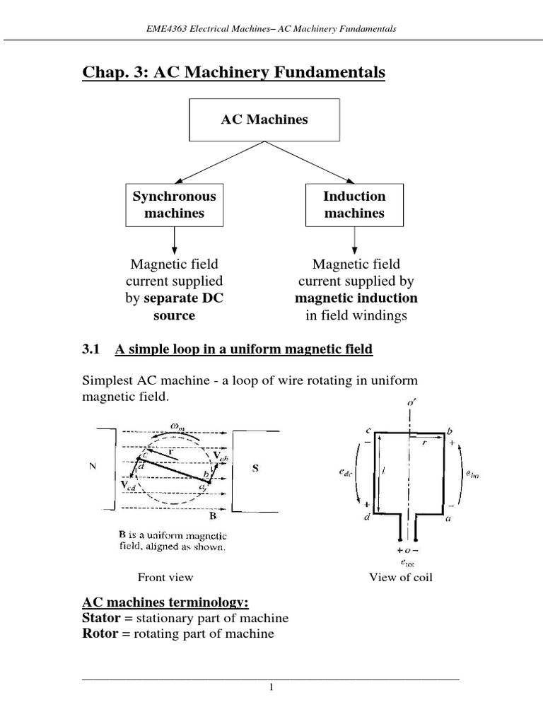 AC Machinery Fundamentals Overview | PDF | Magnetic Field | Alternating ...
