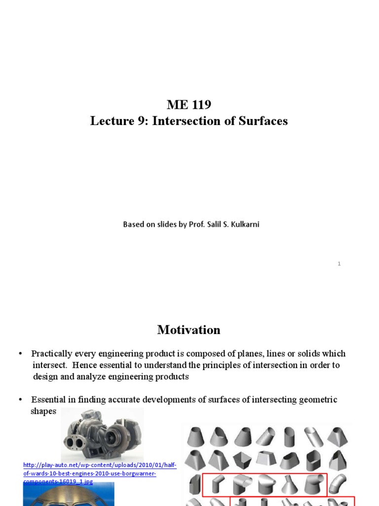 Lecture9 - Intersection of Surfaces | PDF | Geometry | Geometric Shapes