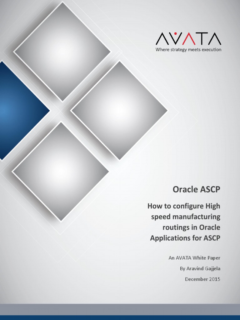 Oracle ASCP: How To Configure High Speed Manufacturing Routings in ...