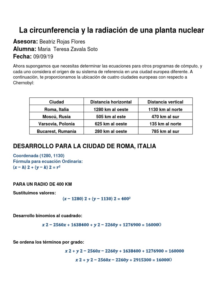La Circunferencia y La Radiación de Una Planta Nuclear | PDF | Circulo ...