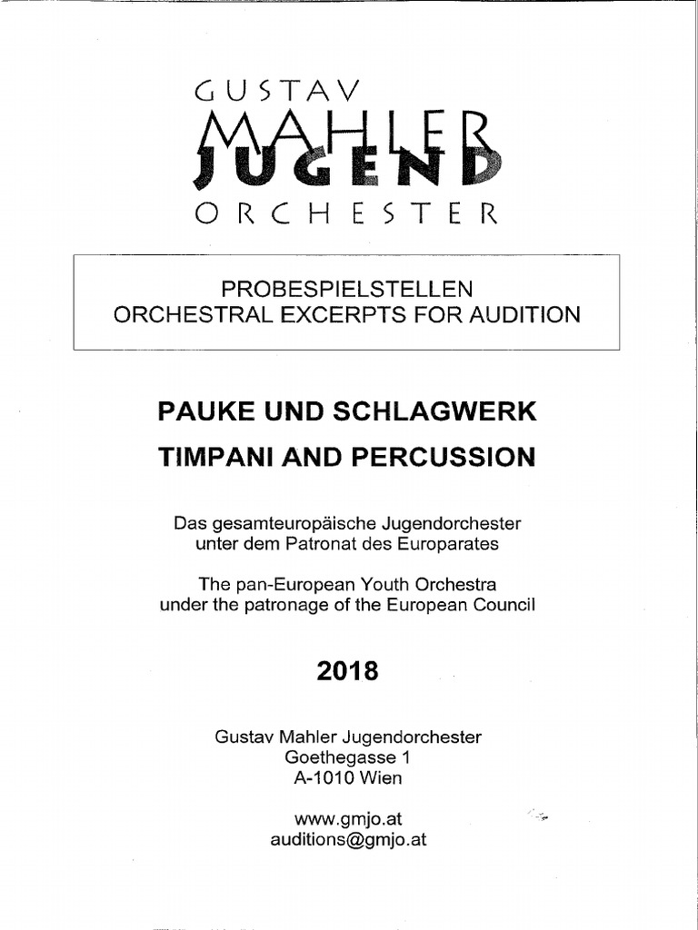 Timpani Audition Excerpts Guide | PDF | Poetry