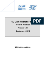 SD Card Formatter 5.0.1 User's Manual: September 4, 2018
