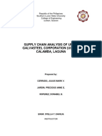 Supply Chain Analysis of Union Galvasteel Corporation (Ugc) in Calamba, Laguna