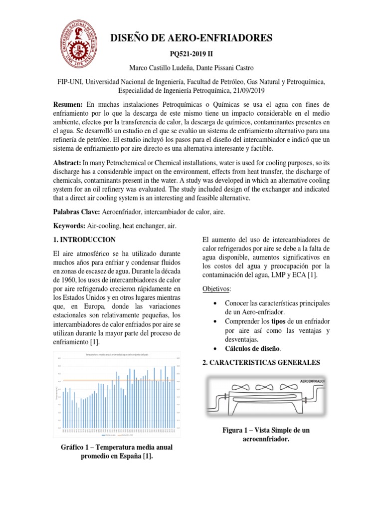 Diseño de Aeroenfriador | PDF | Temperatura | Calor