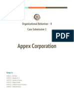 Appex Corporation: Organizational Behaviour - II Case Submission 1