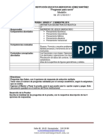 Prueba Matematicas Grado 4° 2 Semestre