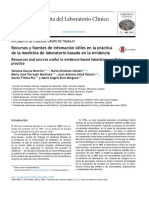 Recursos y Fuentes de Infomación Útiles en La Práctica de La Medicina de Laboratorio Basado en La Evidencia PDF