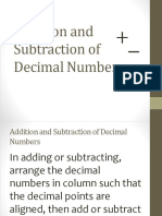 Addition and Subtraction of Decimals