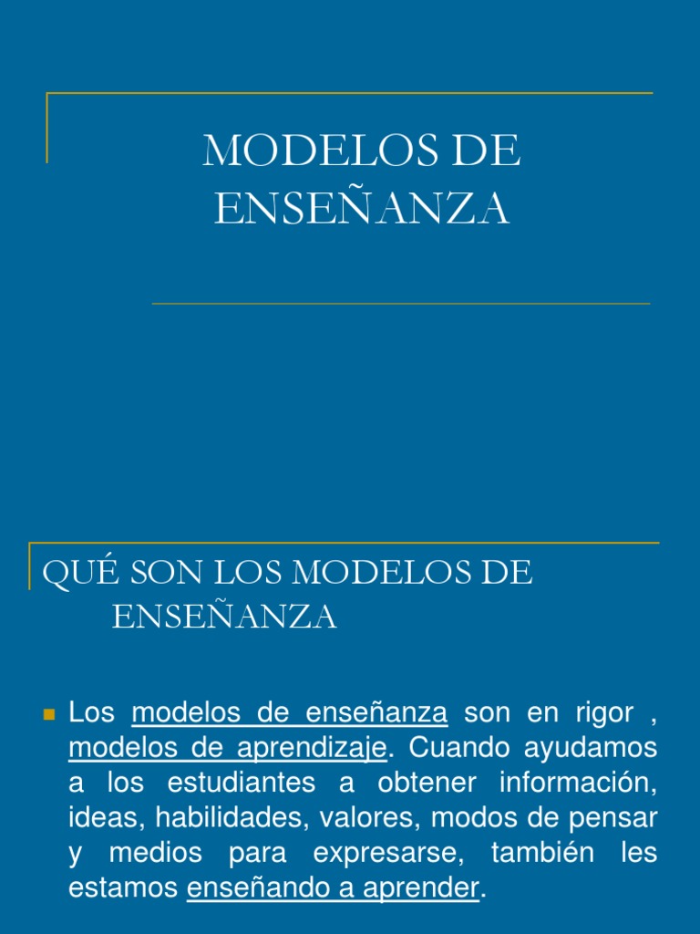 1.2modelos de Ensenanza | PDF | Constructivismo (filosofía de la ...