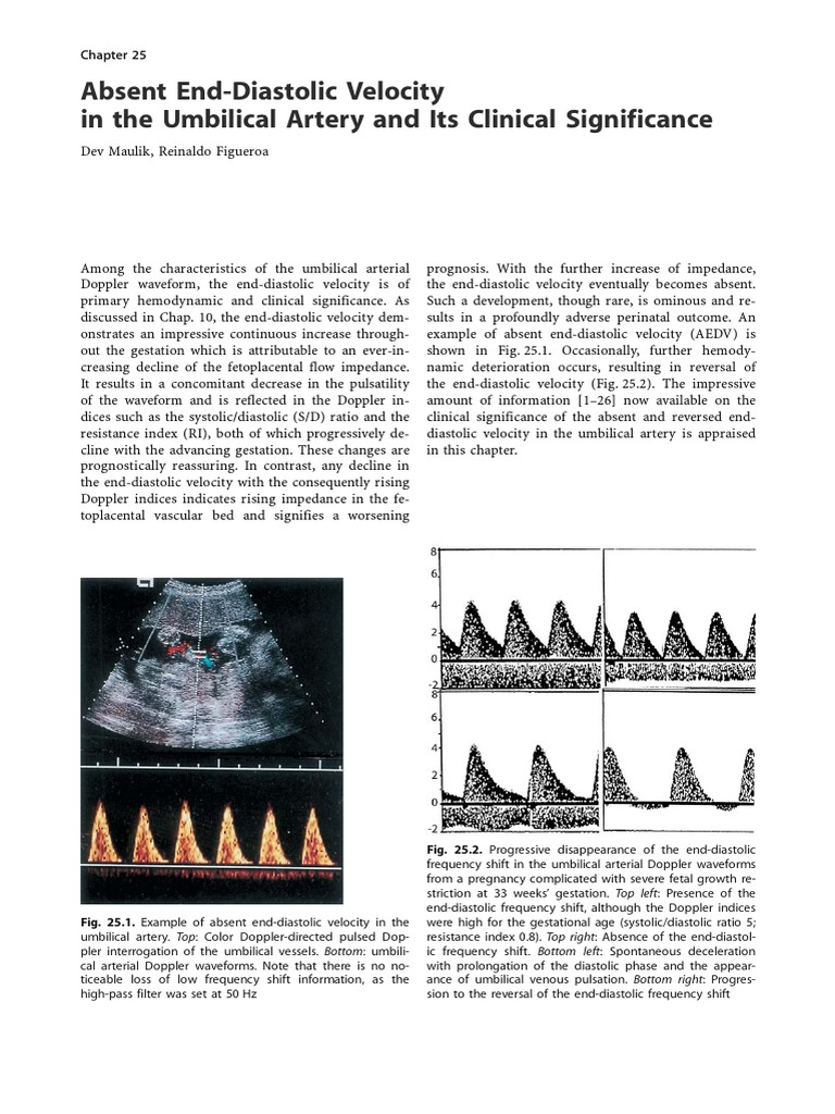 Absent End-Diastolic Velocity in The Umbilical Artery and Its Clinical ...