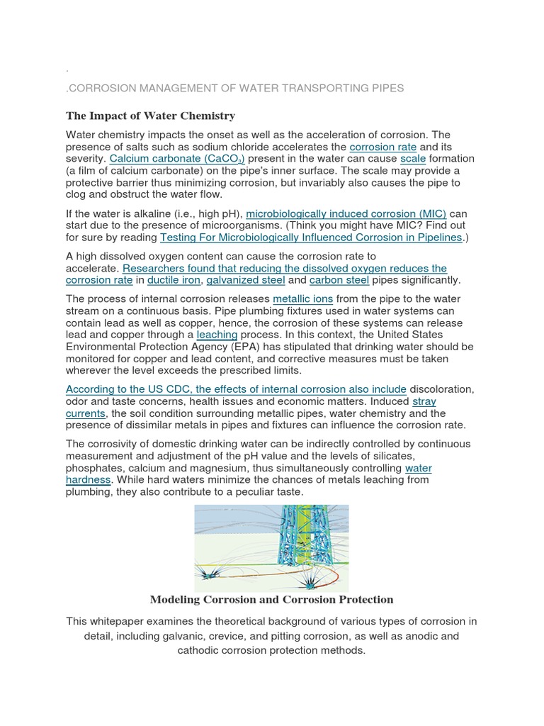 Corrosion Management in Water Pipes | PDF | Corrosion | Plumbing