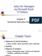 Statistics For Managers Using Microsoft Excel 3 Edition: Numerical Descriptive Measures