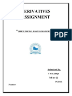 Derivatives Assignment: Submitted By: Yash Ahuja Roll No-22 Pgdm-Finance