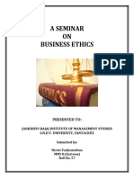 A Seminar ON Business Ethics: Presented To