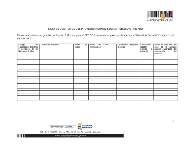 Formato de Experiencia SECOP II | PDF