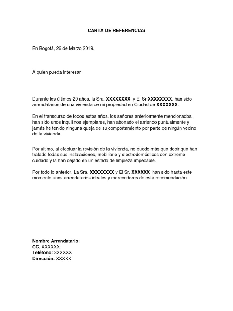 Ejemplo De Carta De Constancia De Arrendamiento Images and Photos finder