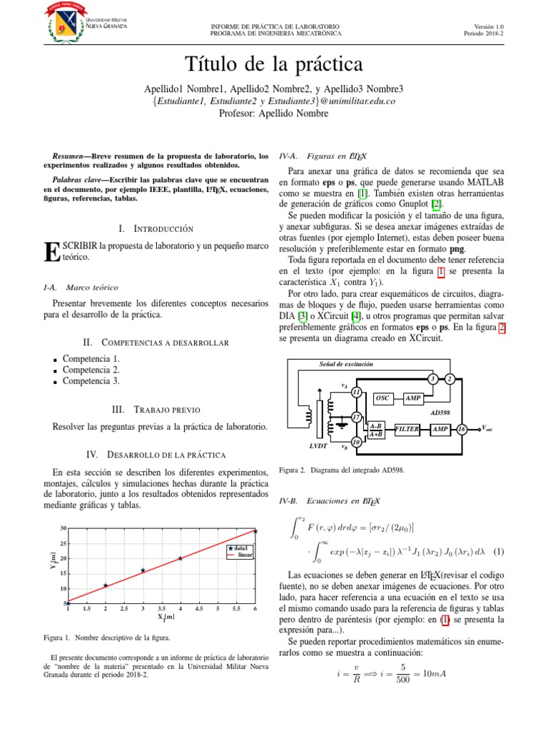 Informe de Práctica en Formato IEEE | PDF | Áreas de informática ...