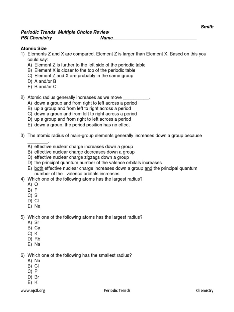 Test | Pdf | Ion | Periodic Table