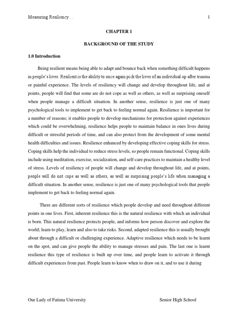 Resiliency Chapter Pdf Psychological Resilience Survey Methodology