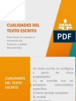 Cualidades Del Texto Escrito