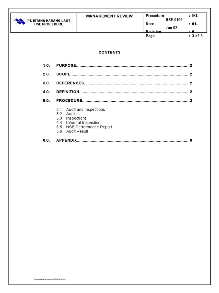 HSE Management Review Procedure | PDF | Audit | Business