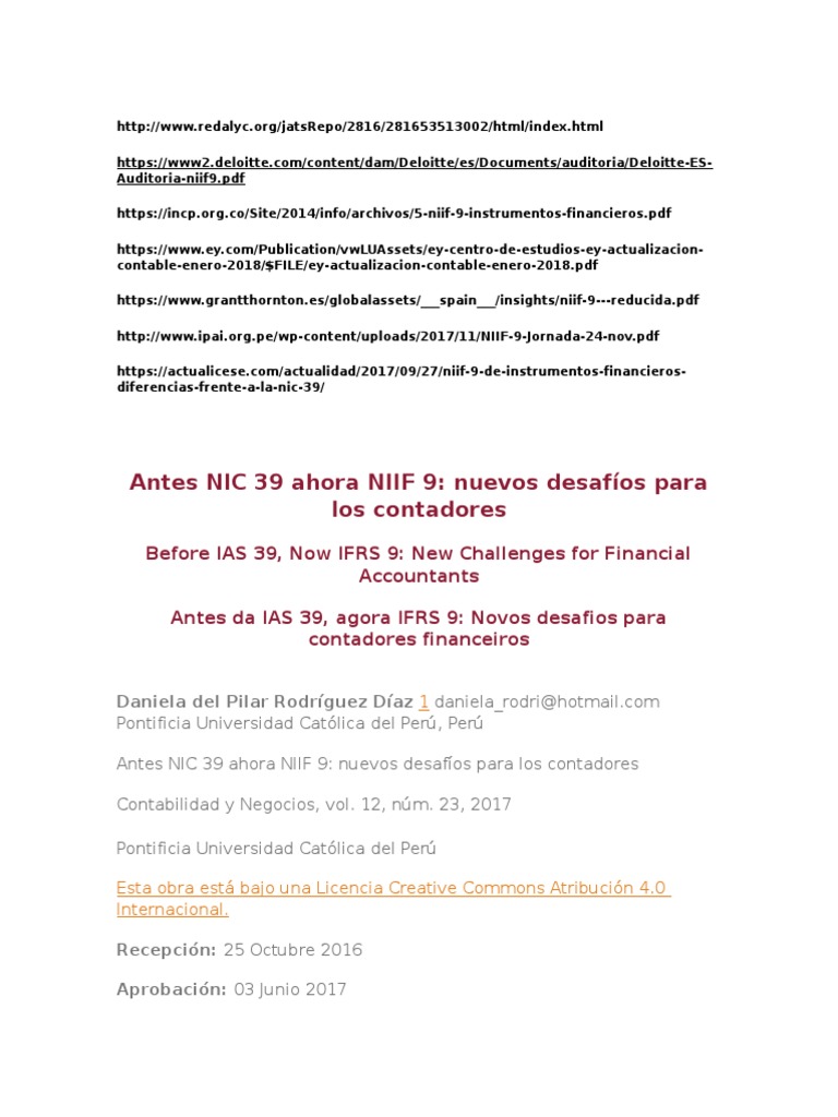 Niif 9 | PDF | normas internacionales de INFORMACION FINANCIERA ...