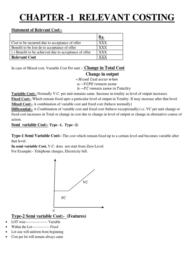 Relevant Costing Guide | PDF | Marginal Cost | Cost