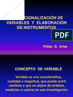 Variables e Instrumentos