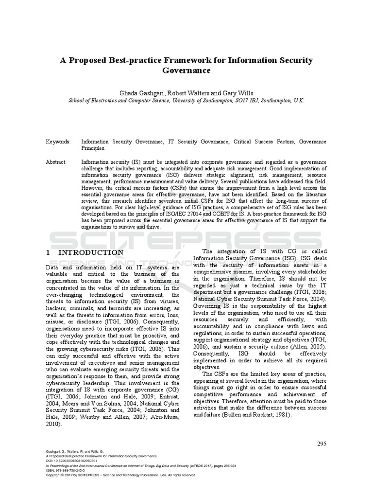 A Proposed Best-Practice Framework For Information Security | PDF ...